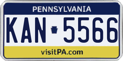 PA license plate KAN5566