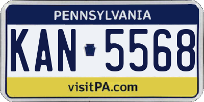 PA license plate KAN5568
