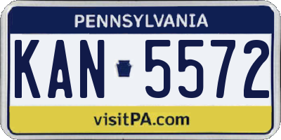 PA license plate KAN5572