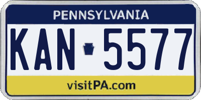 PA license plate KAN5577