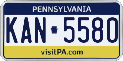 PA license plate KAN5580