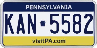 PA license plate KAN5582