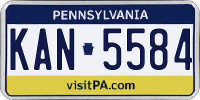 PA license plate KAN5584
