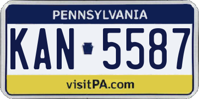 PA license plate KAN5587