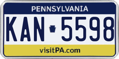 PA license plate KAN5598