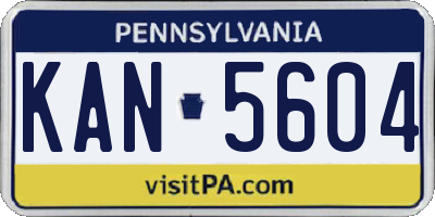PA license plate KAN5604