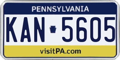 PA license plate KAN5605