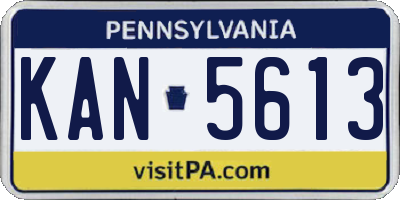 PA license plate KAN5613