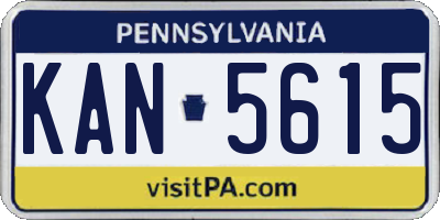 PA license plate KAN5615