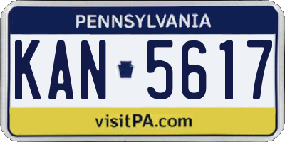 PA license plate KAN5617