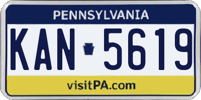 PA license plate KAN5619