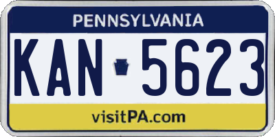 PA license plate KAN5623