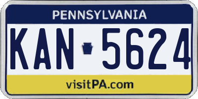 PA license plate KAN5624