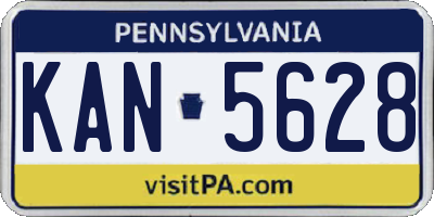 PA license plate KAN5628