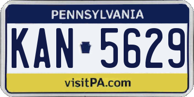 PA license plate KAN5629