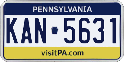 PA license plate KAN5631
