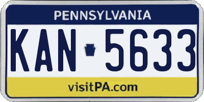 PA license plate KAN5633