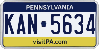 PA license plate KAN5634