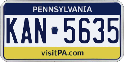 PA license plate KAN5635