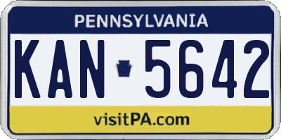 PA license plate KAN5642