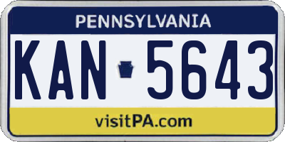 PA license plate KAN5643