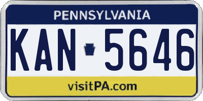 PA license plate KAN5646