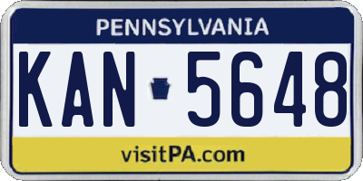 PA license plate KAN5648