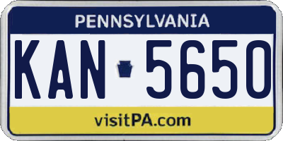PA license plate KAN5650