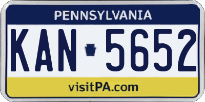 PA license plate KAN5652