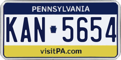 PA license plate KAN5654