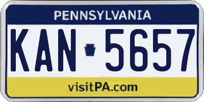 PA license plate KAN5657