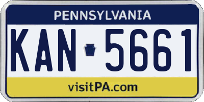 PA license plate KAN5661