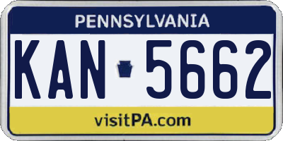 PA license plate KAN5662