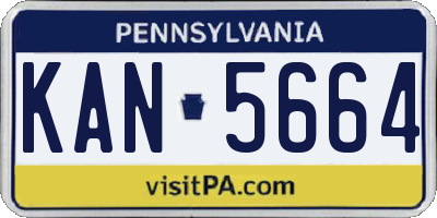 PA license plate KAN5664