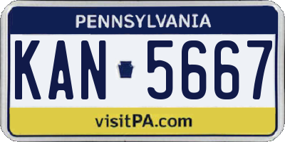 PA license plate KAN5667