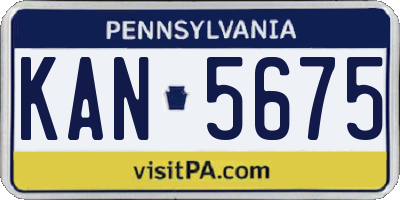 PA license plate KAN5675