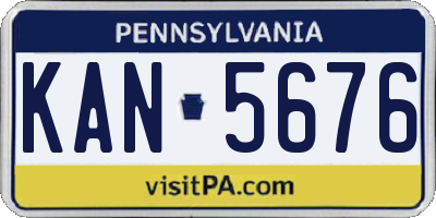PA license plate KAN5676