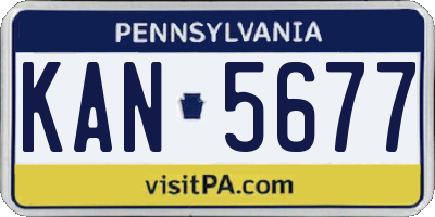 PA license plate KAN5677