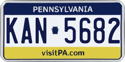 PA license plate KAN5682