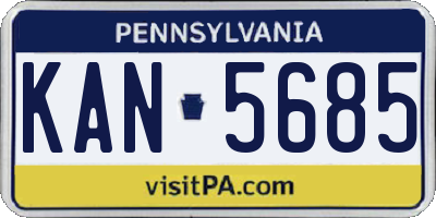 PA license plate KAN5685