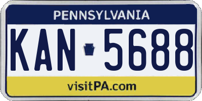 PA license plate KAN5688