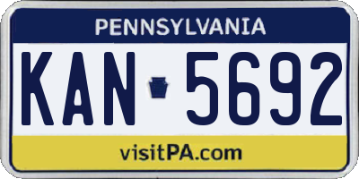 PA license plate KAN5692