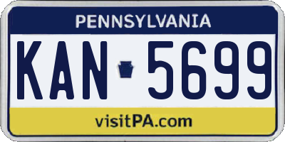 PA license plate KAN5699