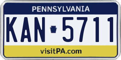 PA license plate KAN5711
