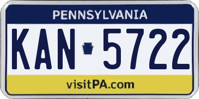 PA license plate KAN5722