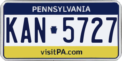PA license plate KAN5727