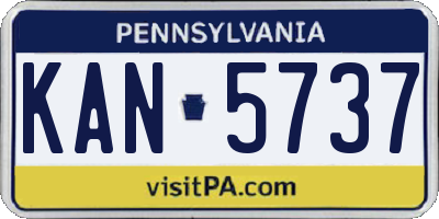 PA license plate KAN5737