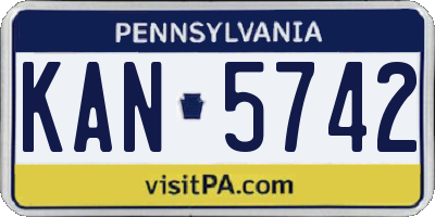 PA license plate KAN5742