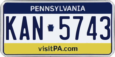PA license plate KAN5743