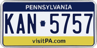 PA license plate KAN5757